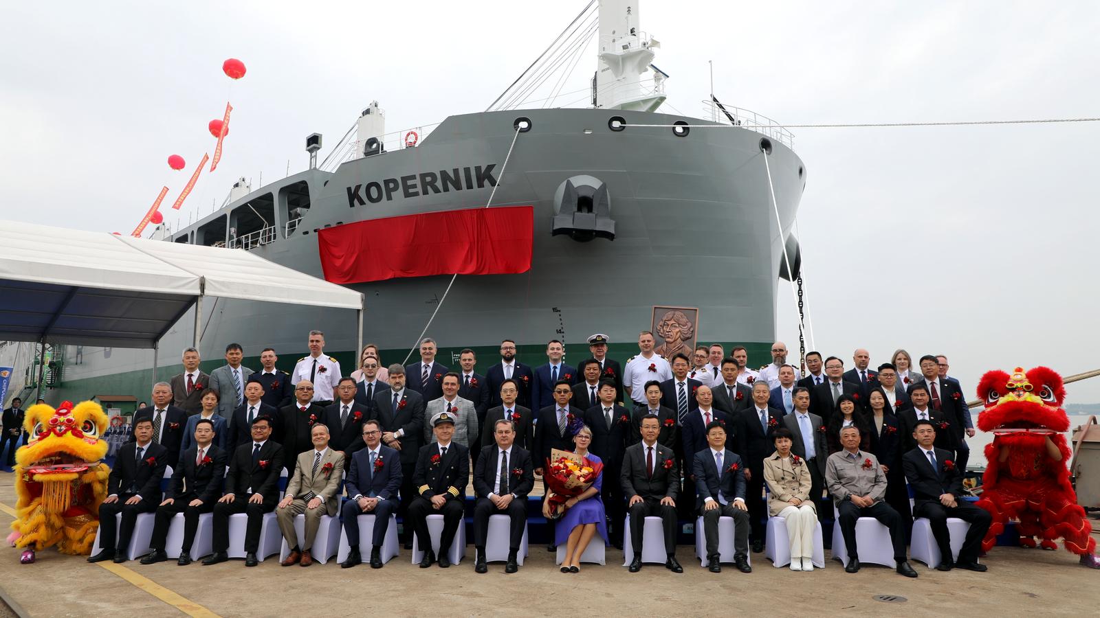 Ceremonia nadania imienia „Mikołaj Kopernik” statkowi firmy Chipolbrok